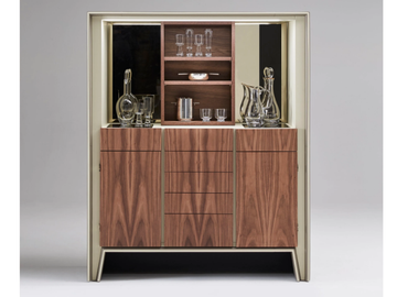 ARSENALE - Leather covered wooden bar cabinet by Casa Covre - view 2